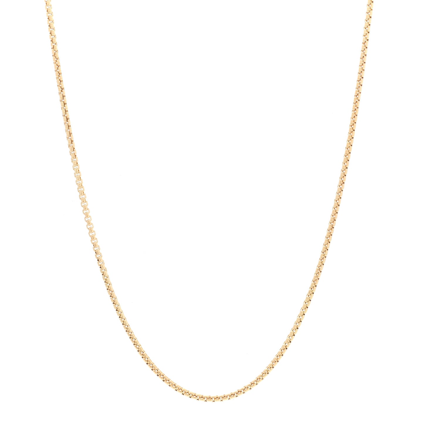 18K Yellow Gold 1.7mm Box Chain Necklace 18"
