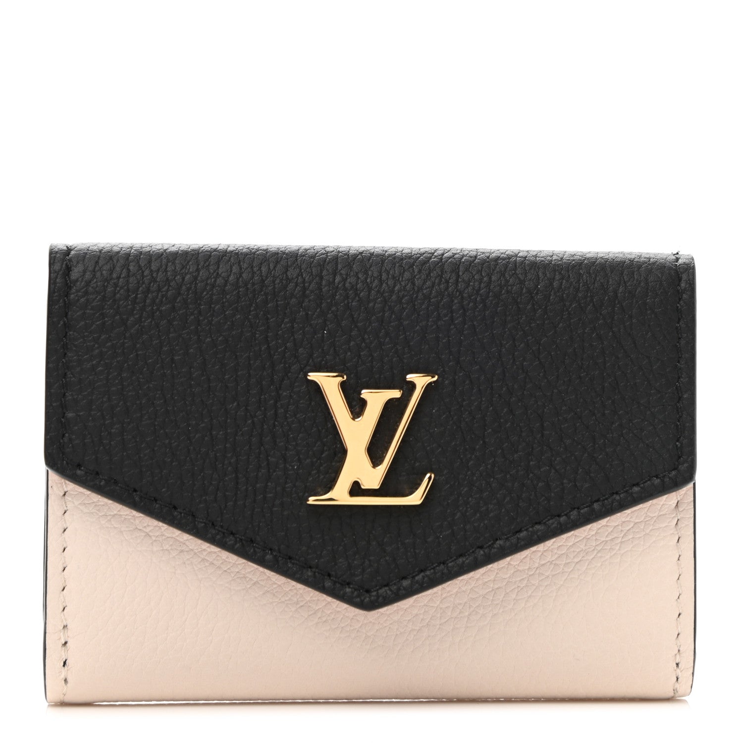 Louis Vuitton Calfskin Lockmini Wallet Black Cream Pink 1 of 8
