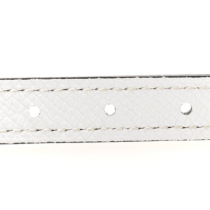Hermes Swift Epsom Lacquered Metal 13mm Au Carre Double H Belt 70 28 Etoupe White 4 of 6