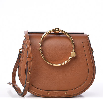 Chloe Calfskin Suede Medium Nile Bracelet Bag Caramel 1 of 11