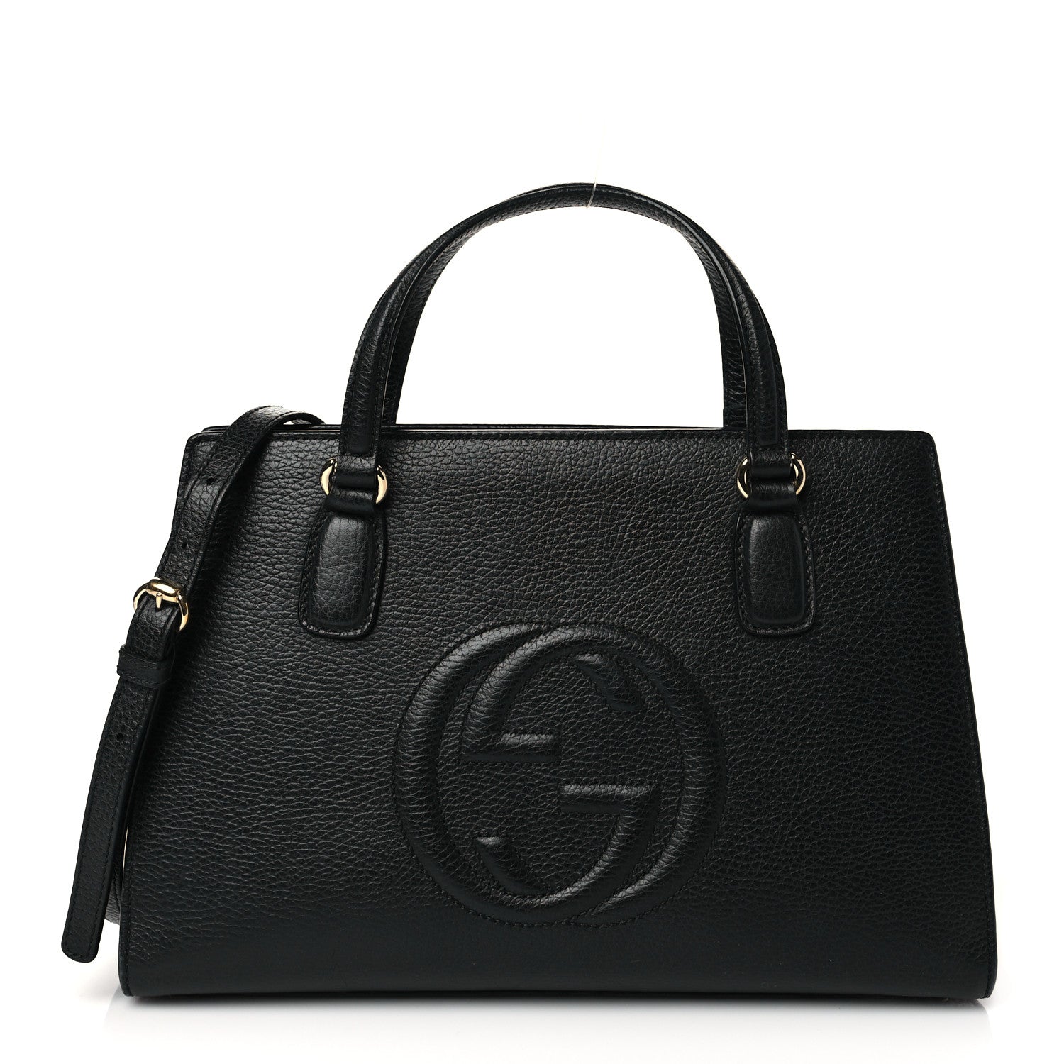 Gucci Pebbled Calfskin Medium Soho Top Handle Satchel Black 1 of 11