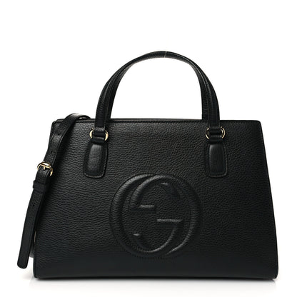 Gucci Pebbled Calfskin Medium Soho Top Handle Satchel Black 1 of 11