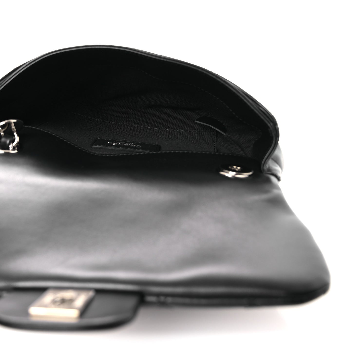 Calfskin Quilted CC Uniform Flap Belt Bag Black