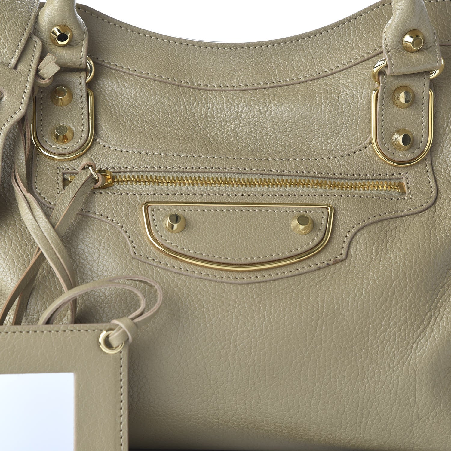 Balenciaga Chevre Gold Metallic Edge Hardware City Beige Latte 10 of 10