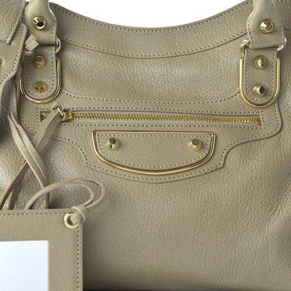 Balenciaga Chevre Gold Metallic Edge Hardware City Beige Latte 10 of 10