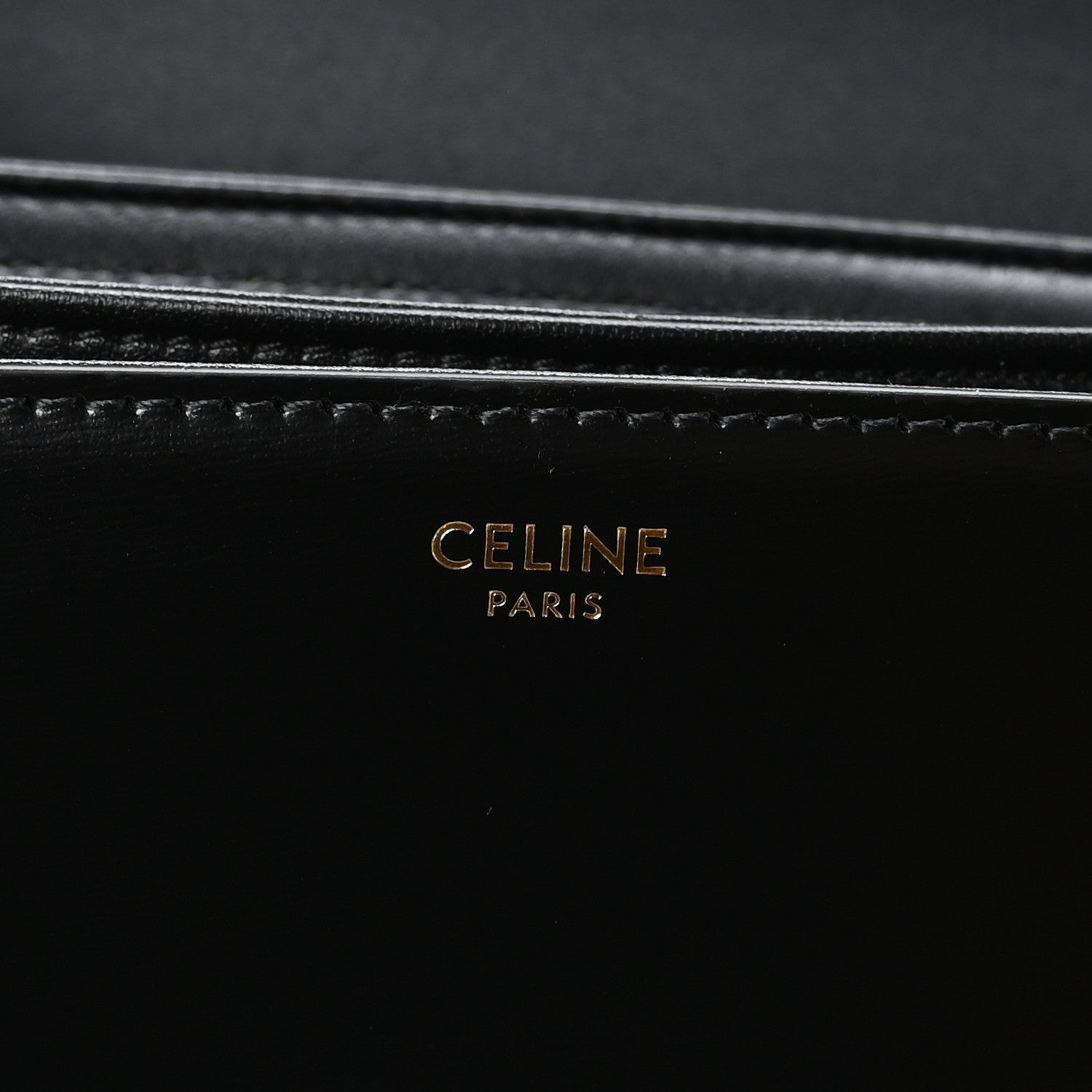 Celine Shiny Calfskin Medium Triomphe Black 6 of 13