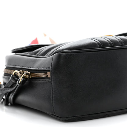 Gucci Calfskin Matelasse Sylvie Web Small GG Marmont Top Handle Shoulder Bag Black 8 of 10