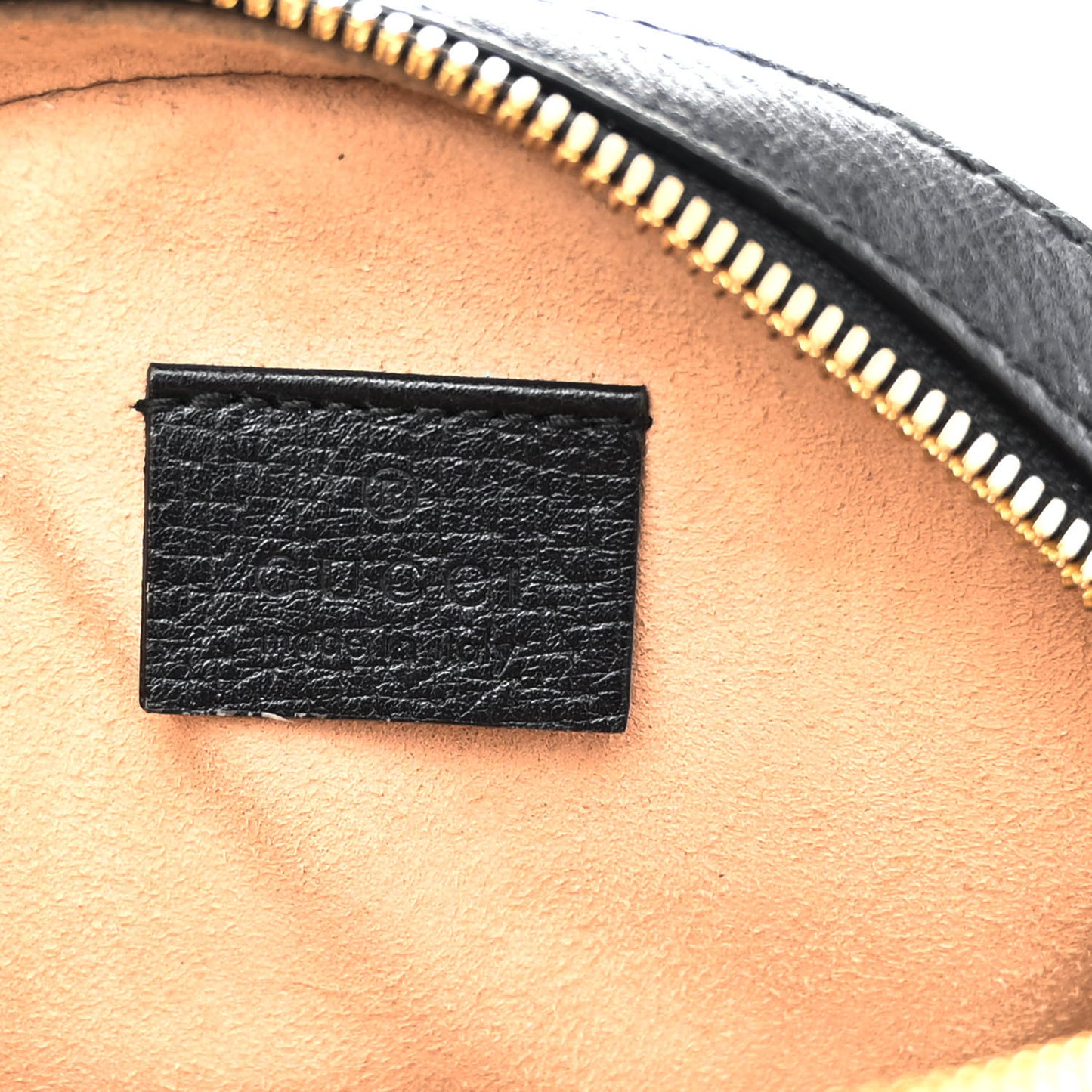 Grained Calfskin Web Mini Ophidia Round Shoulder Bag Black