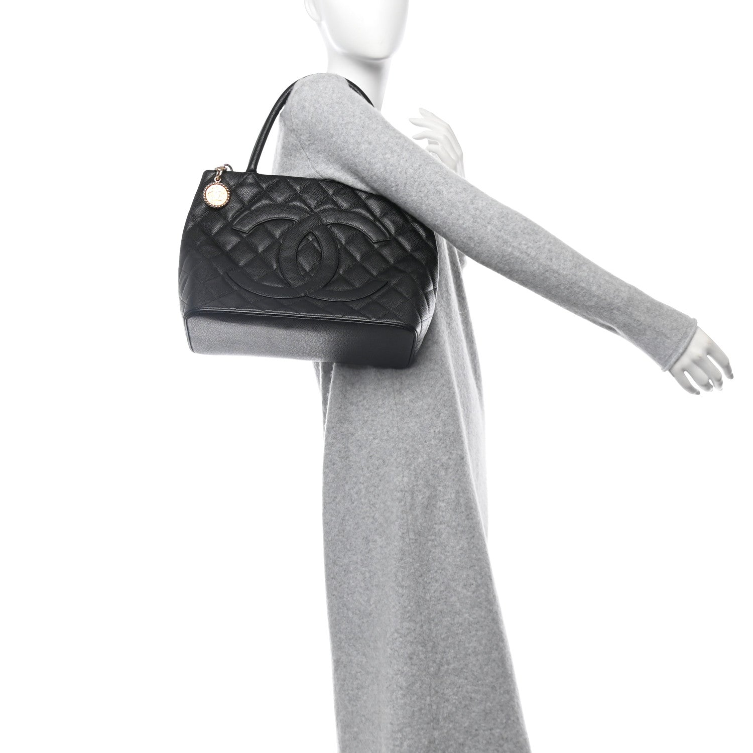 Chanel Caviar Quilted Medallion Tote Black 2 of 12