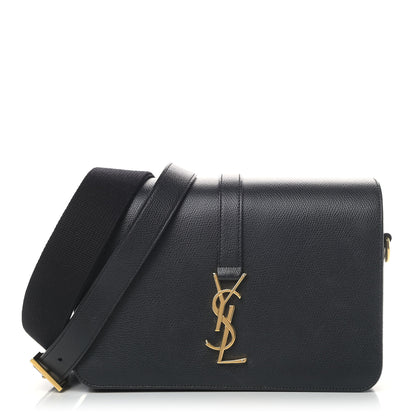Saint Laurent Textured Calfskin Medium Classic Monogram Universite Bag Black 1 of 4
