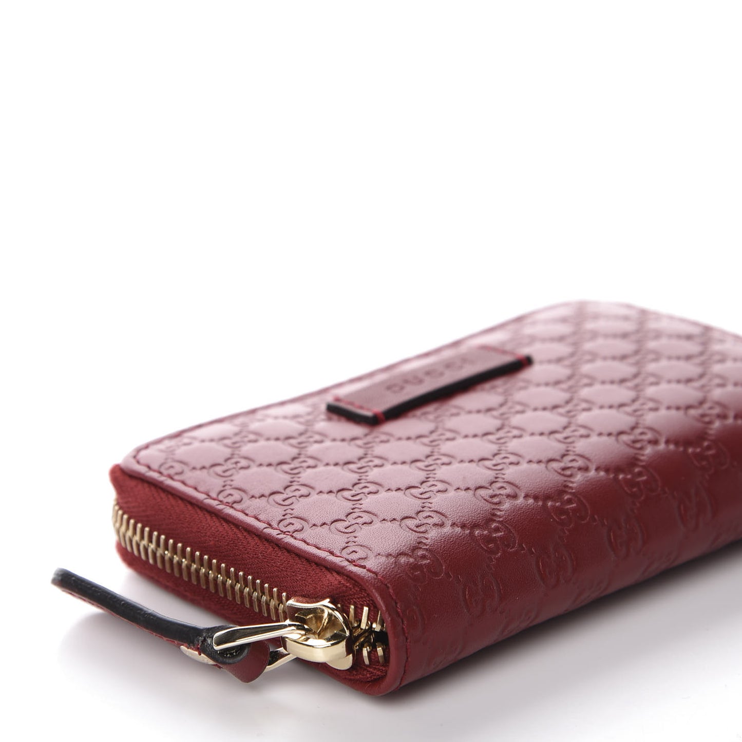 Microguccissima Zip Around Card Case Red