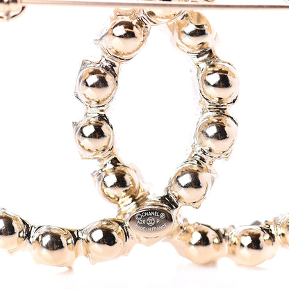 Chanel Crystal Coco's Pearls CC Brooch Light Gold 3 of 4