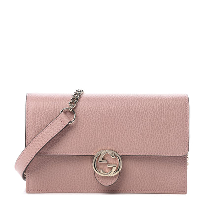 Gucci Dollar Calfskin Interlocking G Chain Wallet Soft Pink 1 of 11