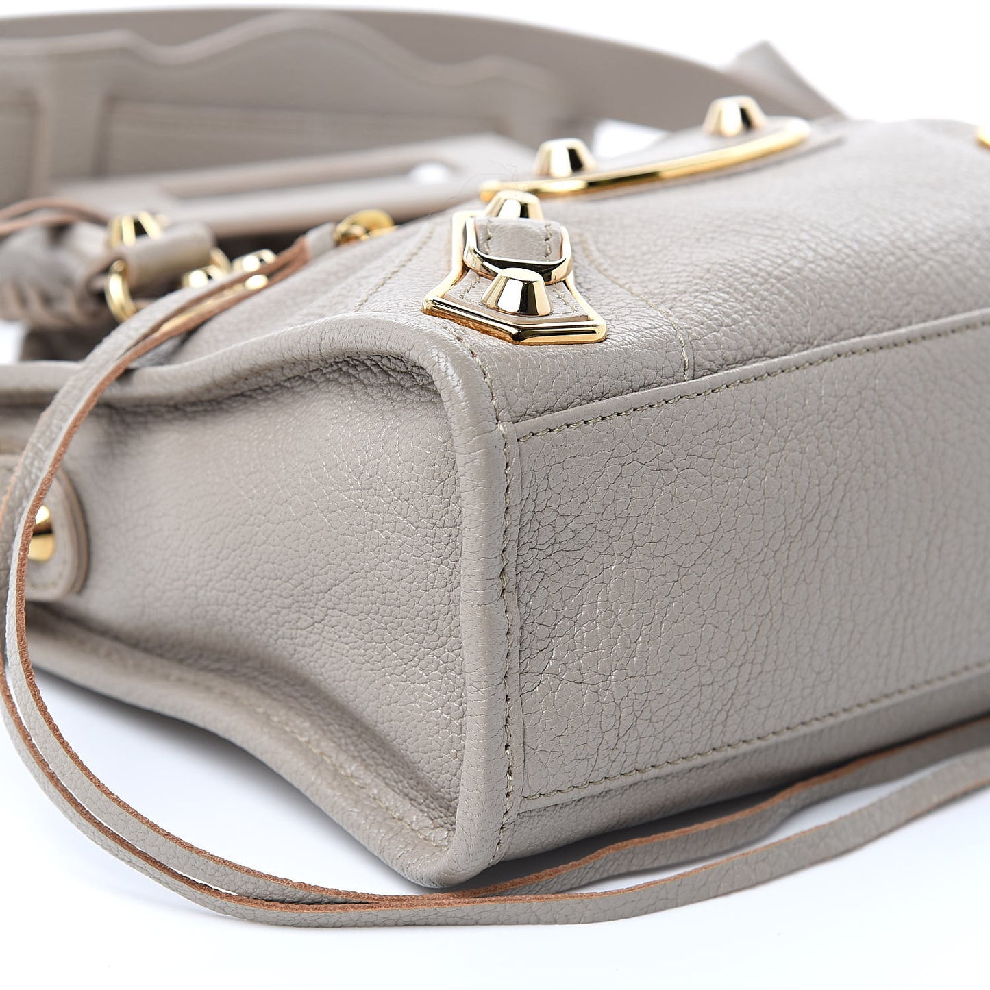 Chevre Gold Metallic Edge Hardware Mini City Beige Dune Argille