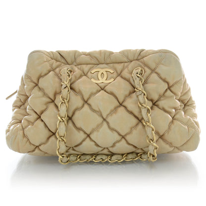Chanel Lambskin Bubble Quilt Bowler Beige 1 of 12
