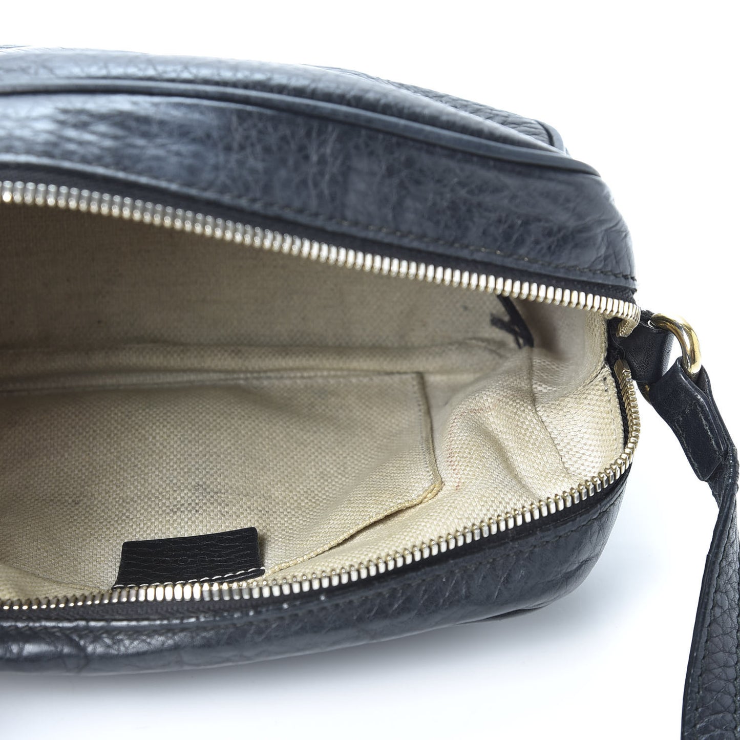 Pebbled Calfskin Small Soho Disco Bag Black