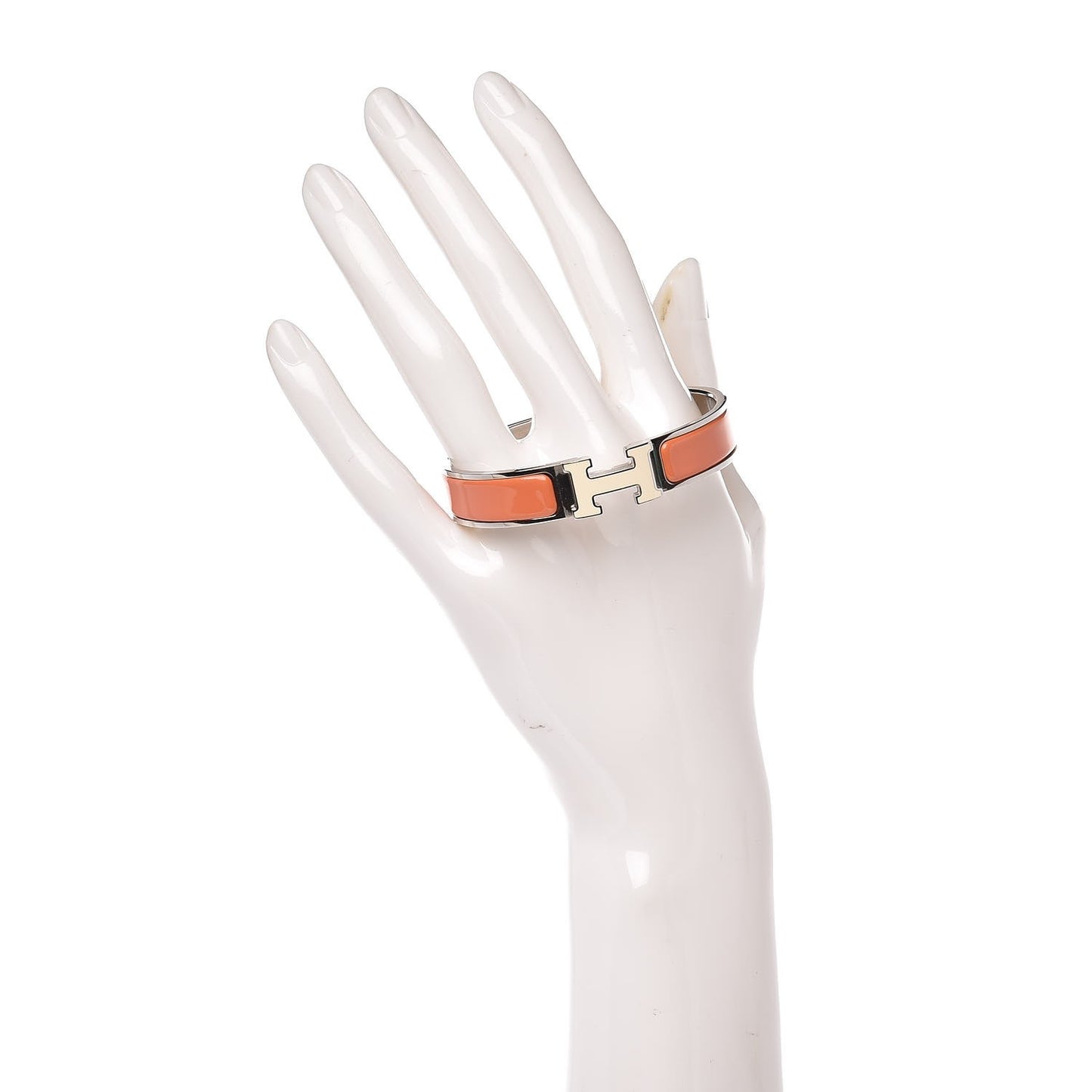 Enamel Narrow Clic Clac H Bracelet PM Mango White