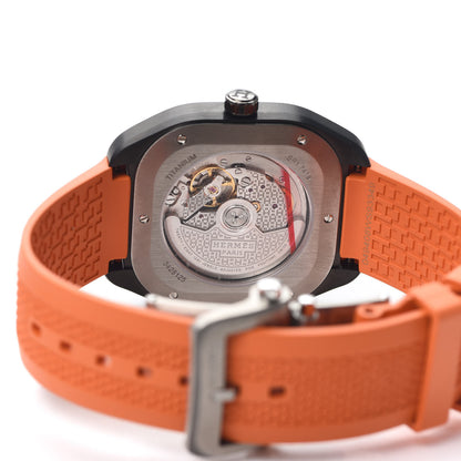 Hermes DLC Coated Titanium Rubber 39mm H08 Automatic Watch Orange 4 of 5