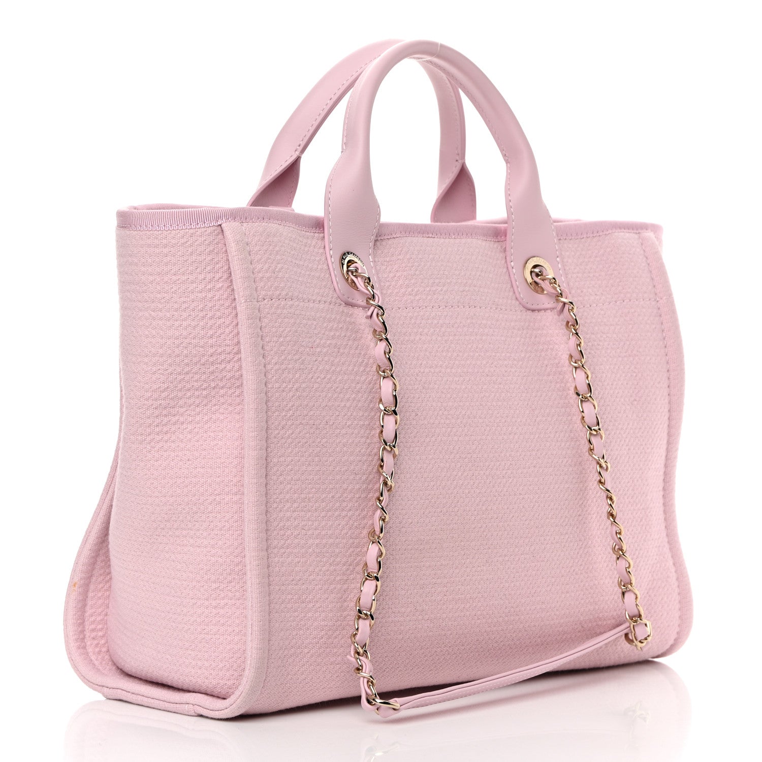 Chanel Mixed Fibers Small Deauville Tote Dark Pink 5 of 14