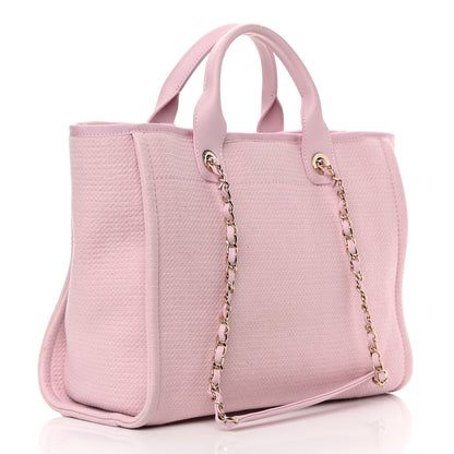 Chanel Mixed Fibers Small Deauville Tote Dark Pink 5 of 14