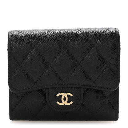 Chanel Caviar Quilted Compact Flap Wallet Black 1 of 9