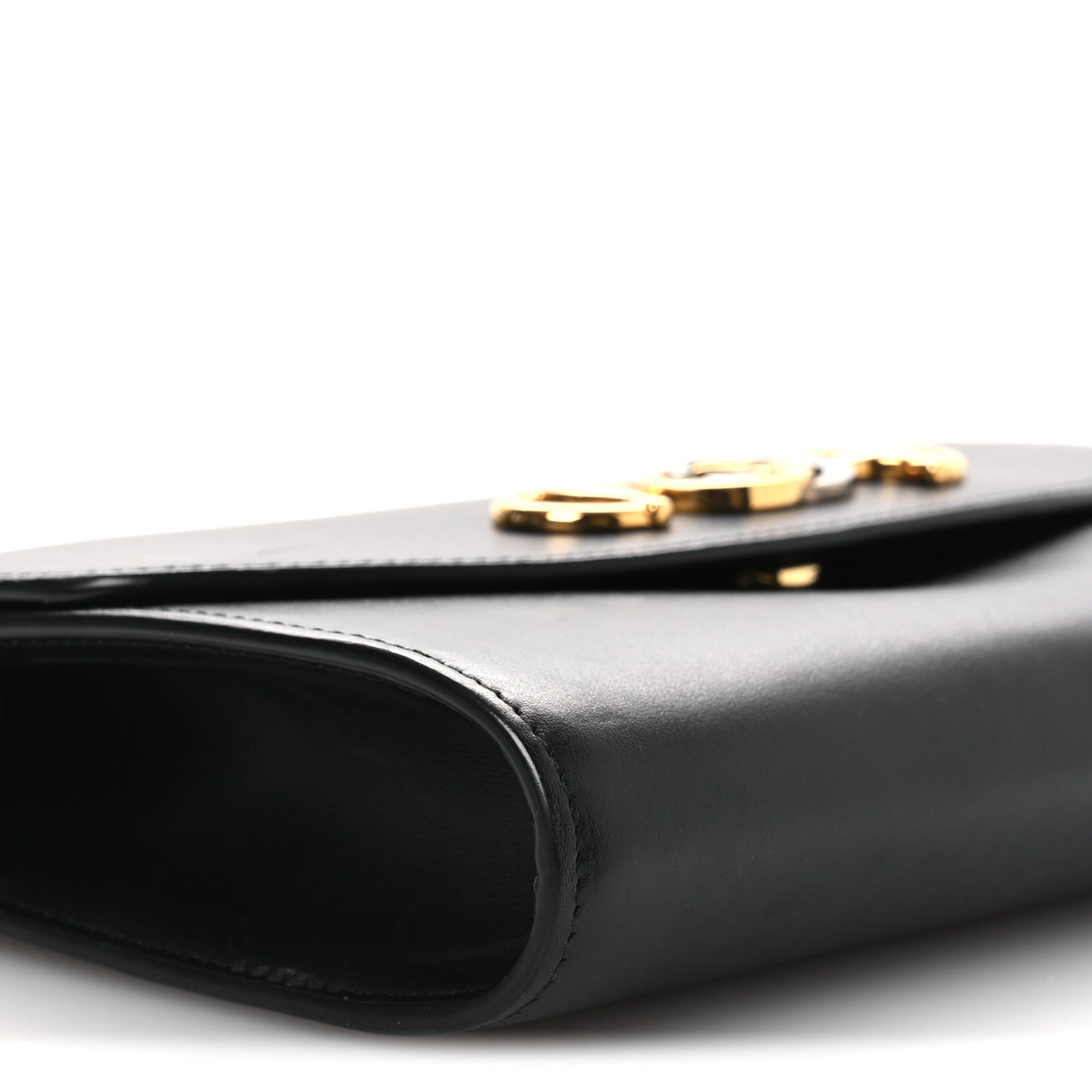 Smooth Calfskin Small Zumi Top Handle Shoulder Bag Black