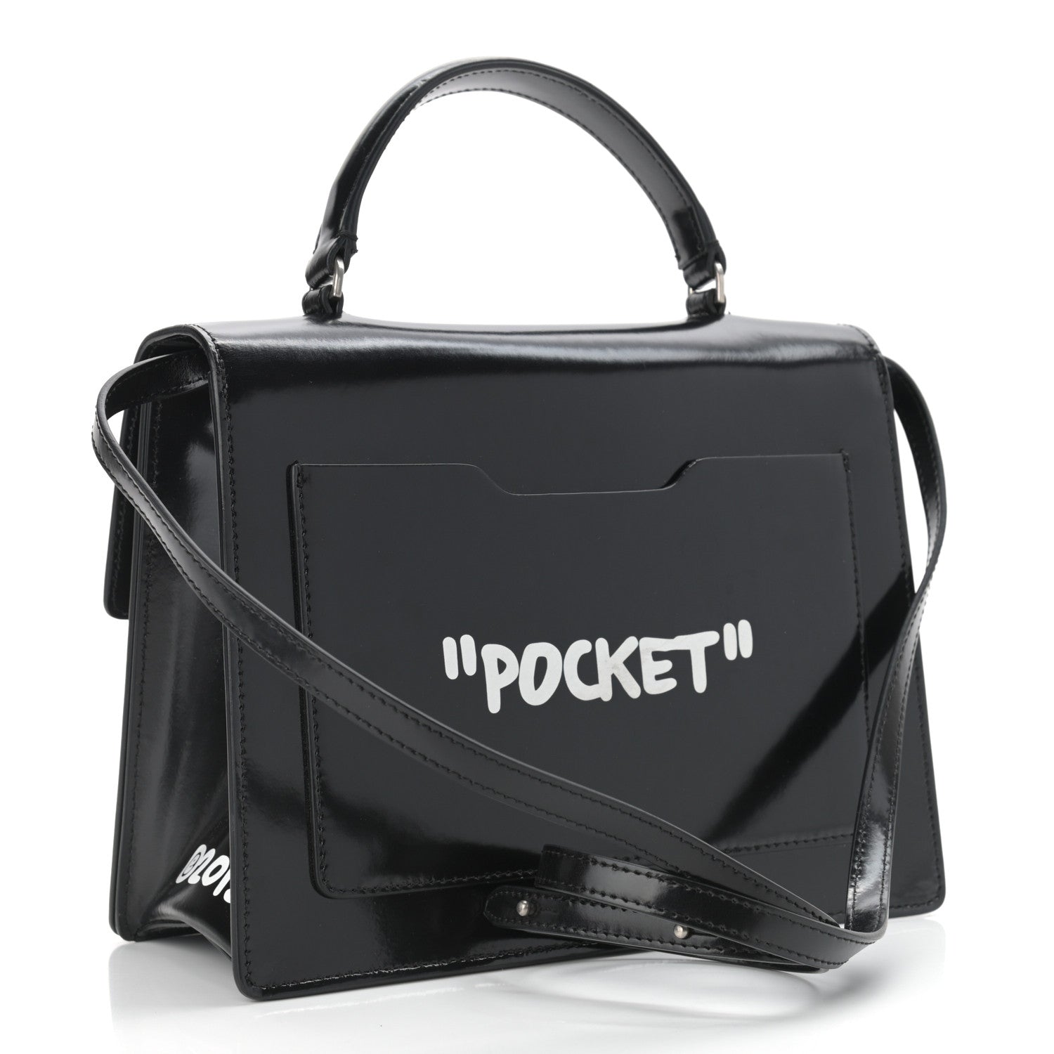 Off-White Calfskin Jitney 2.8 Not For Sale Shoulder Bag Black 3 of 11