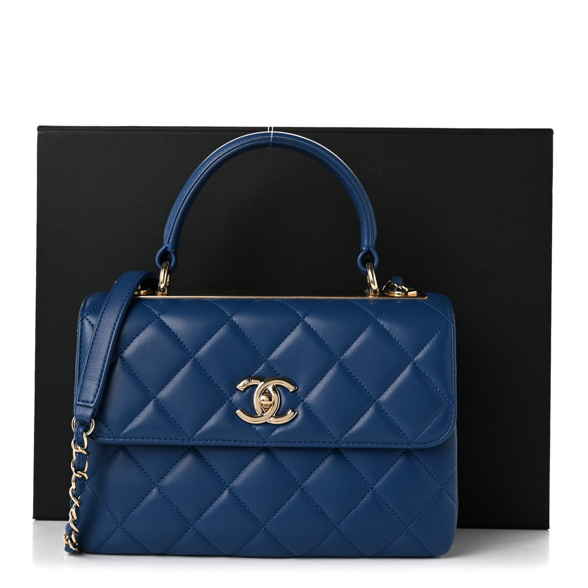 Chanel Lambskin Quilted Small Trendy CC Flap Dual Handle Bag Blue 11 of 11