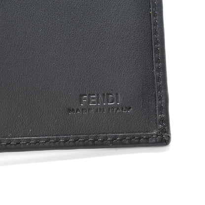 Fendi Glazed Fabric Vitello Century FF 1974 Stamp Patch Mens Wallet Black 6 of 8