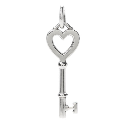Tiffany Sterling Silver Small Heart Key Pendant 1 of 3