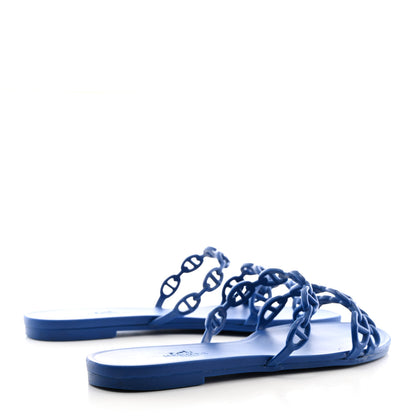 Hermes Rubber Chaine d'Ancre Rivage Sandals 35 Bleu Smalt 4 of 13