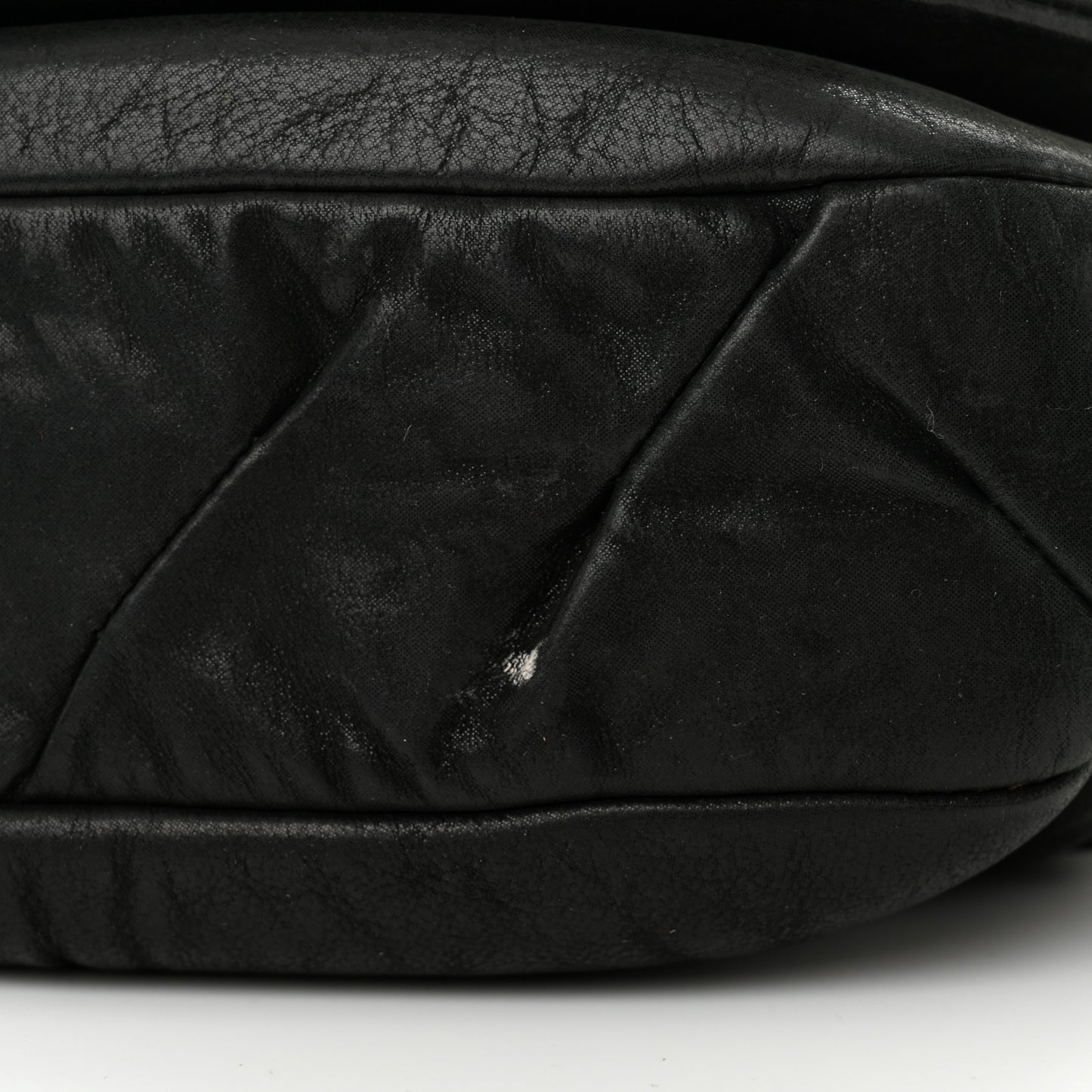 Iridescent Calfskin Glint Flap Black