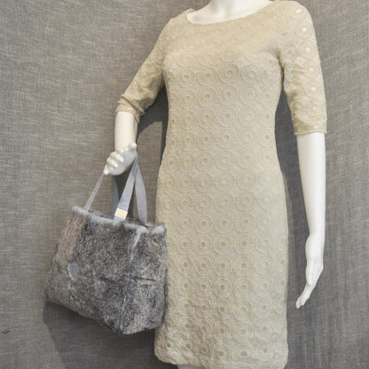 Chanel Lapin Rabbit Fur Tote w Cosmetic Pouch 2 of 7