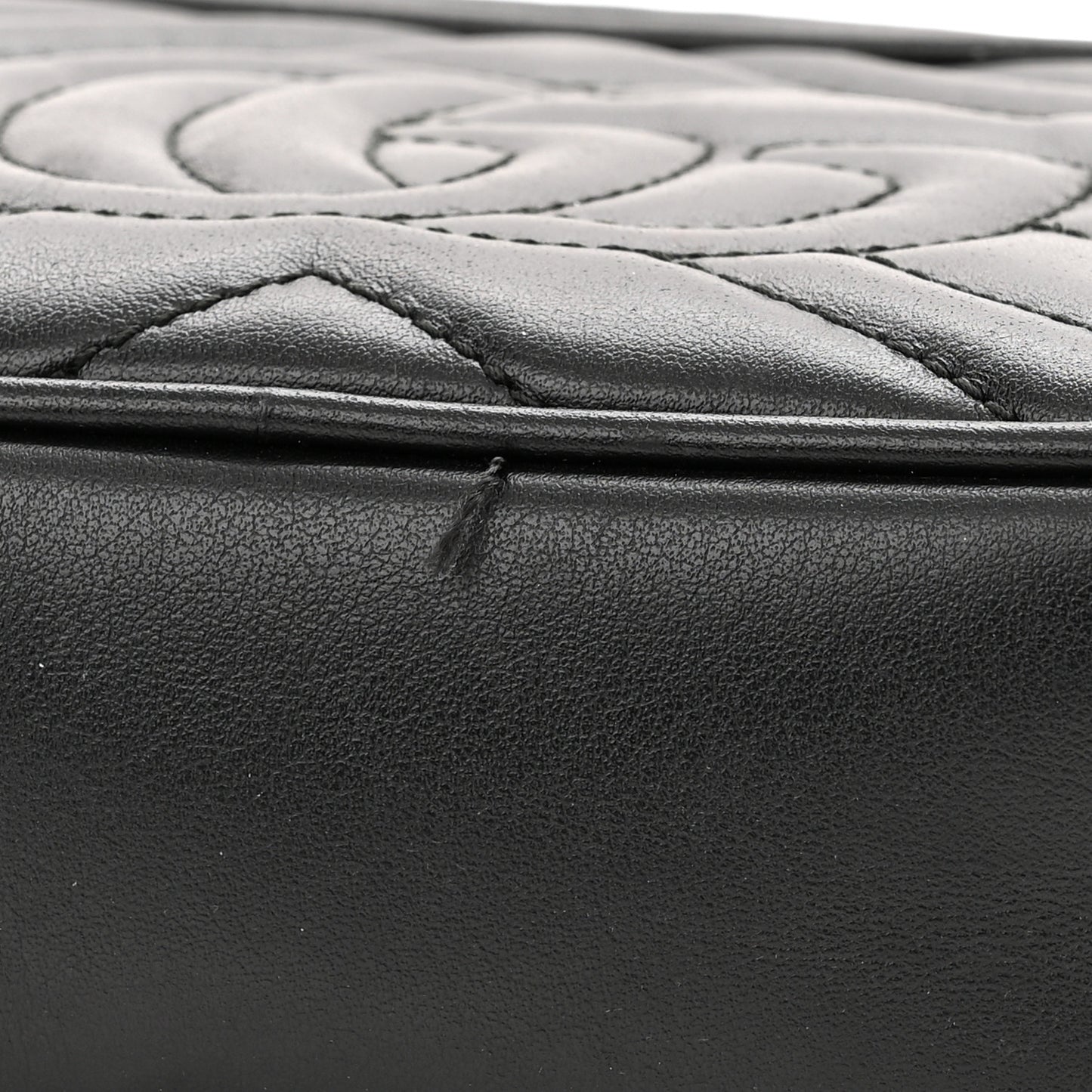 Calfskin Matelasse Mini GG Marmont Chain Shoulder Bag Black