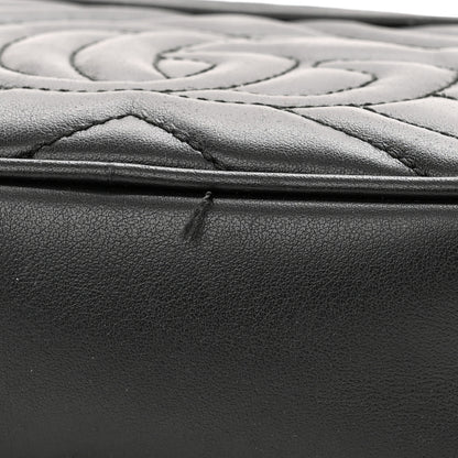 Gucci Calfskin Matelasse Mini GG Marmont Chain Shoulder Bag Black 12 of 13