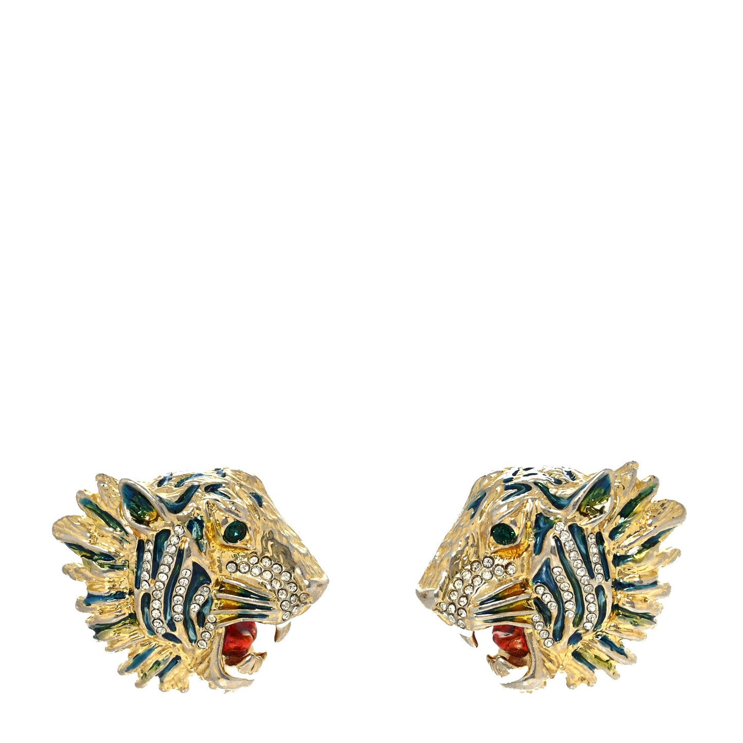 Crystal Rajah Earrings Gold