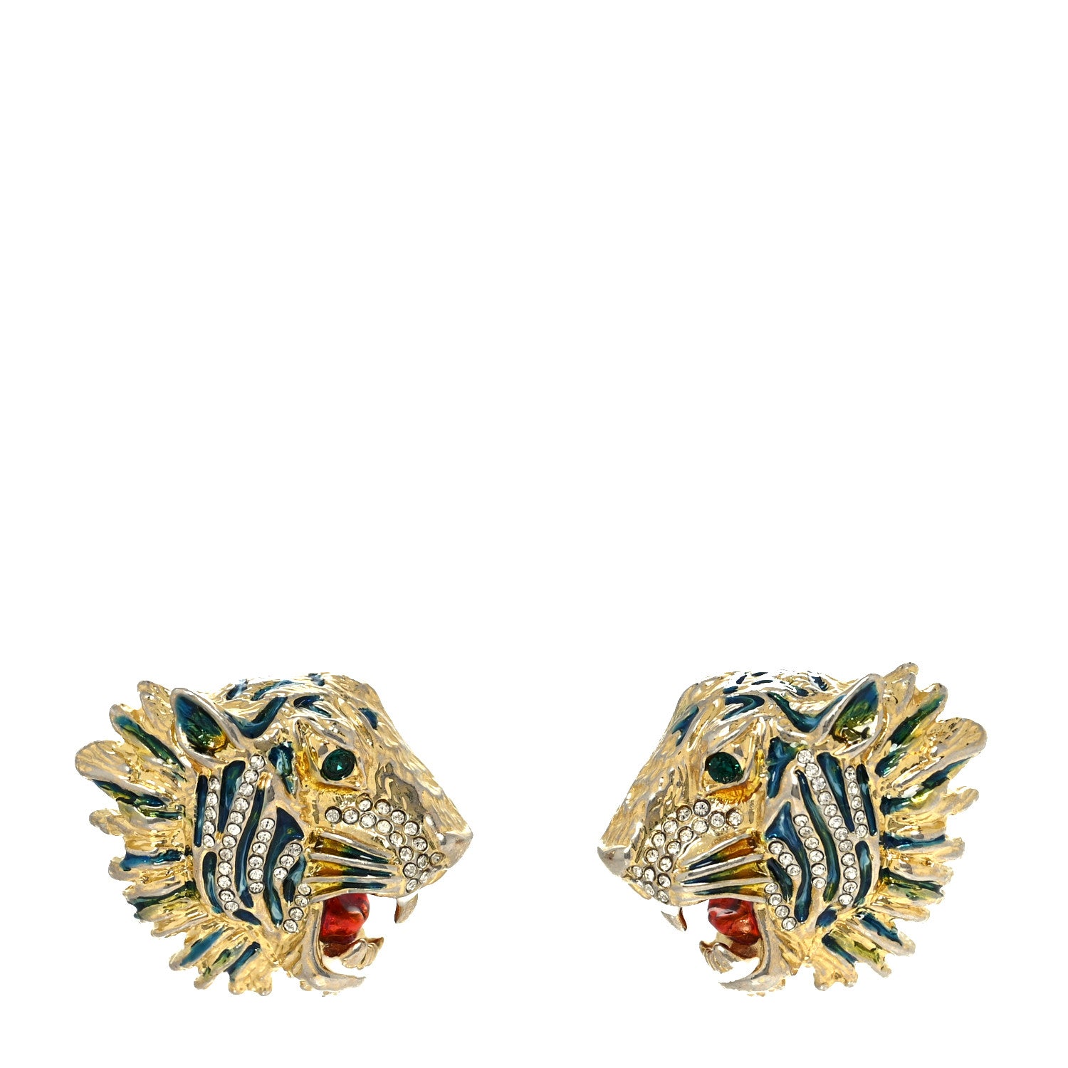 Gucci Crystal Rajah Earrings Gold 1 of 3