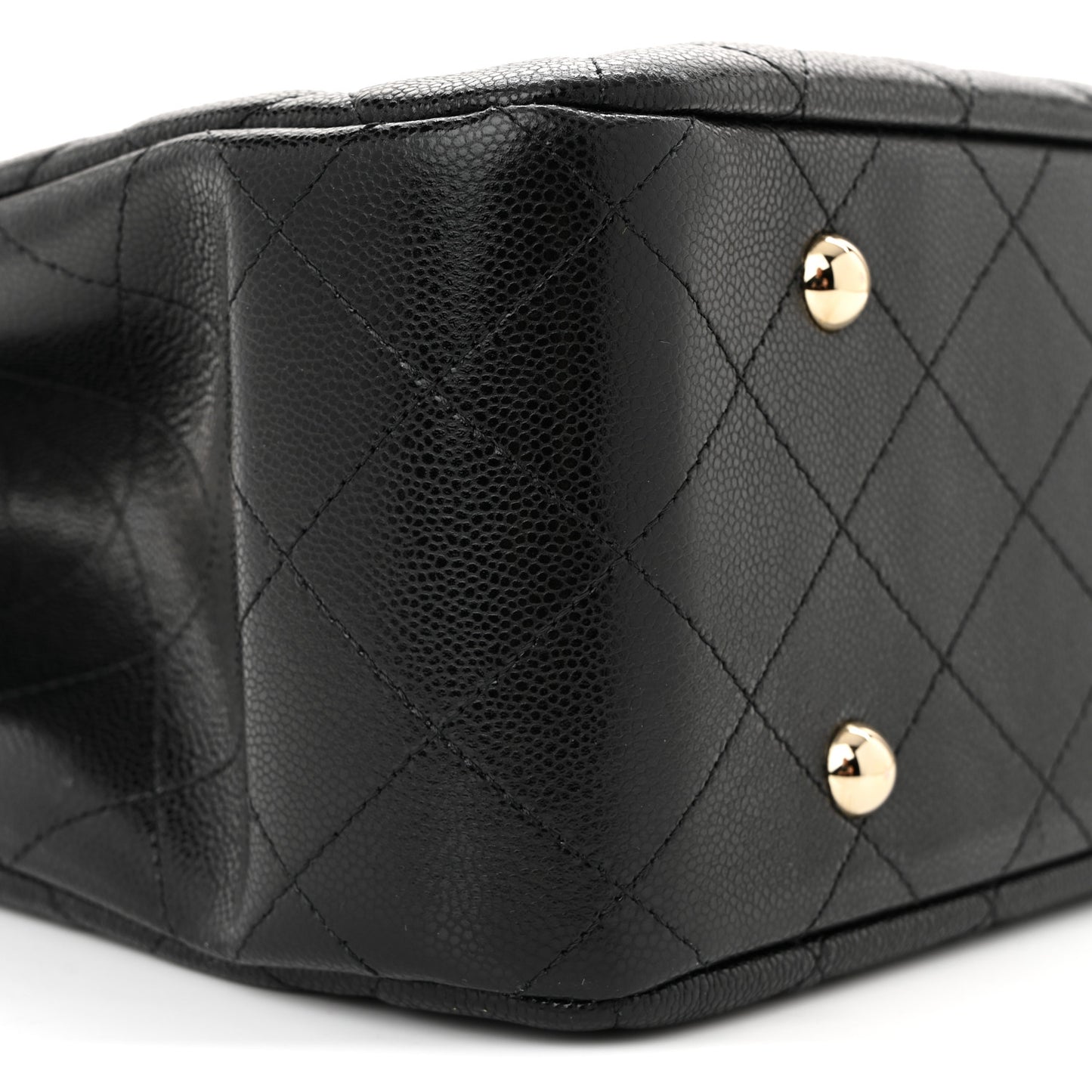 Caviar Quilted Large Shopping Tote Black