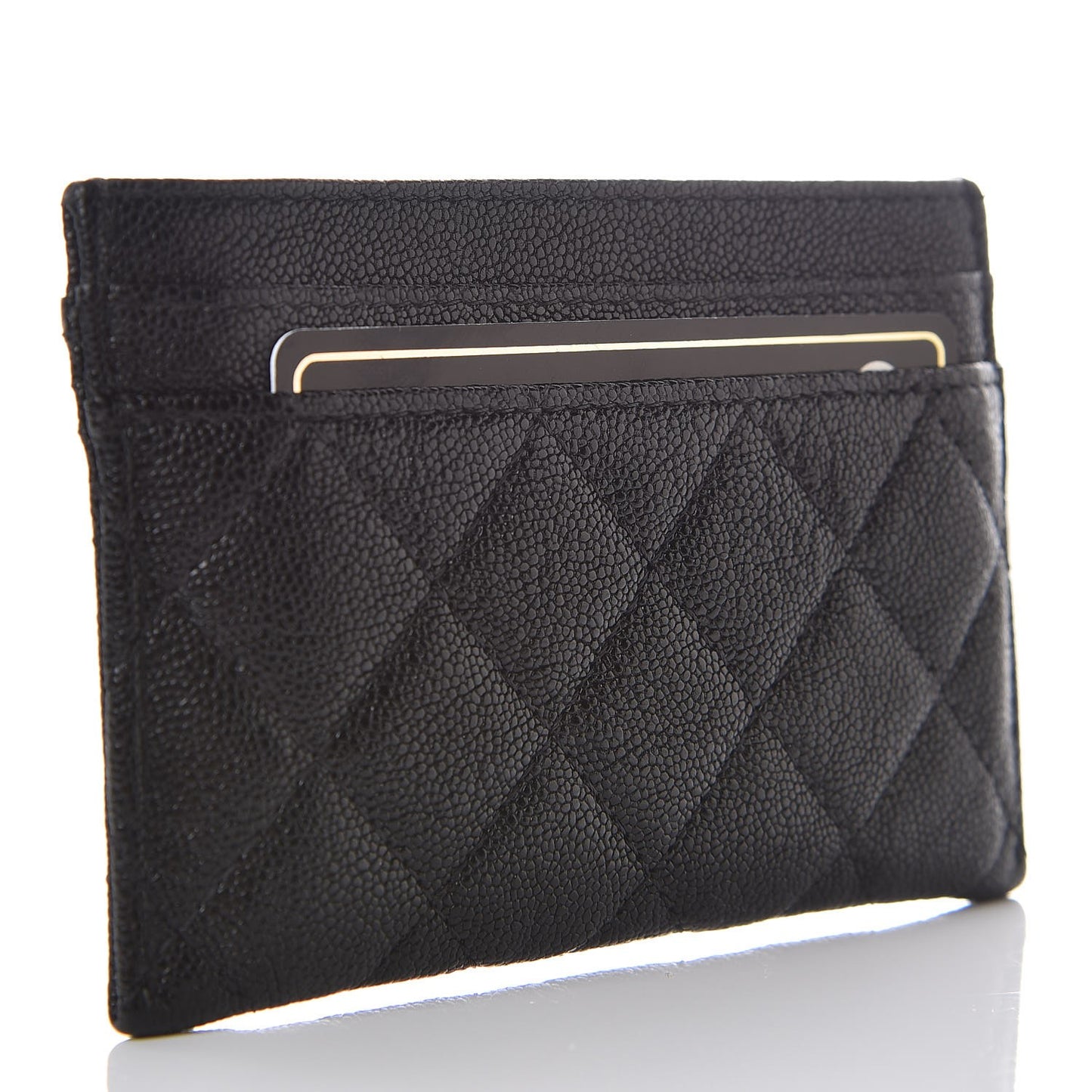 Caviar Quilted Boy Card Holder Black