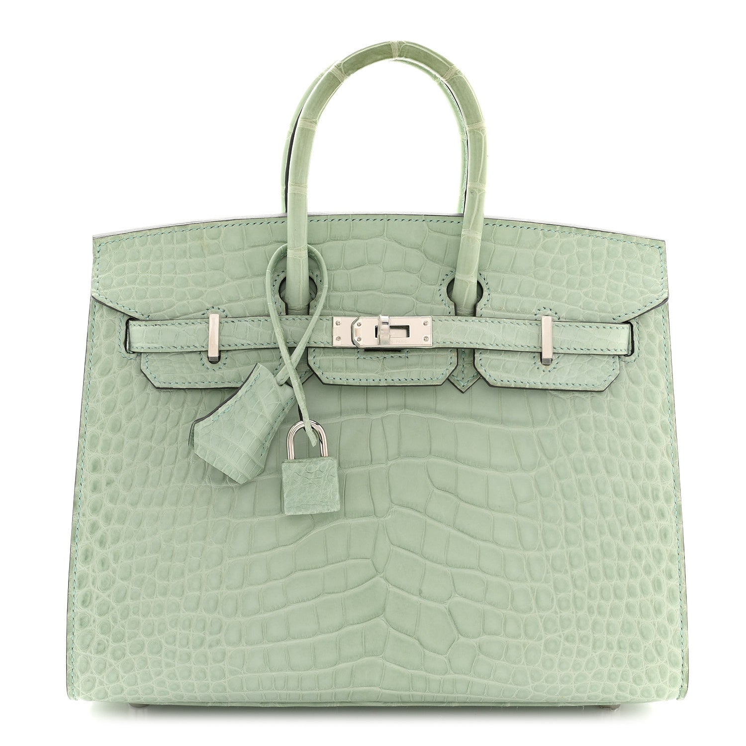 Hermes Matte Alligator Birkin Sellier 25 Vert D'eau 1 of 13