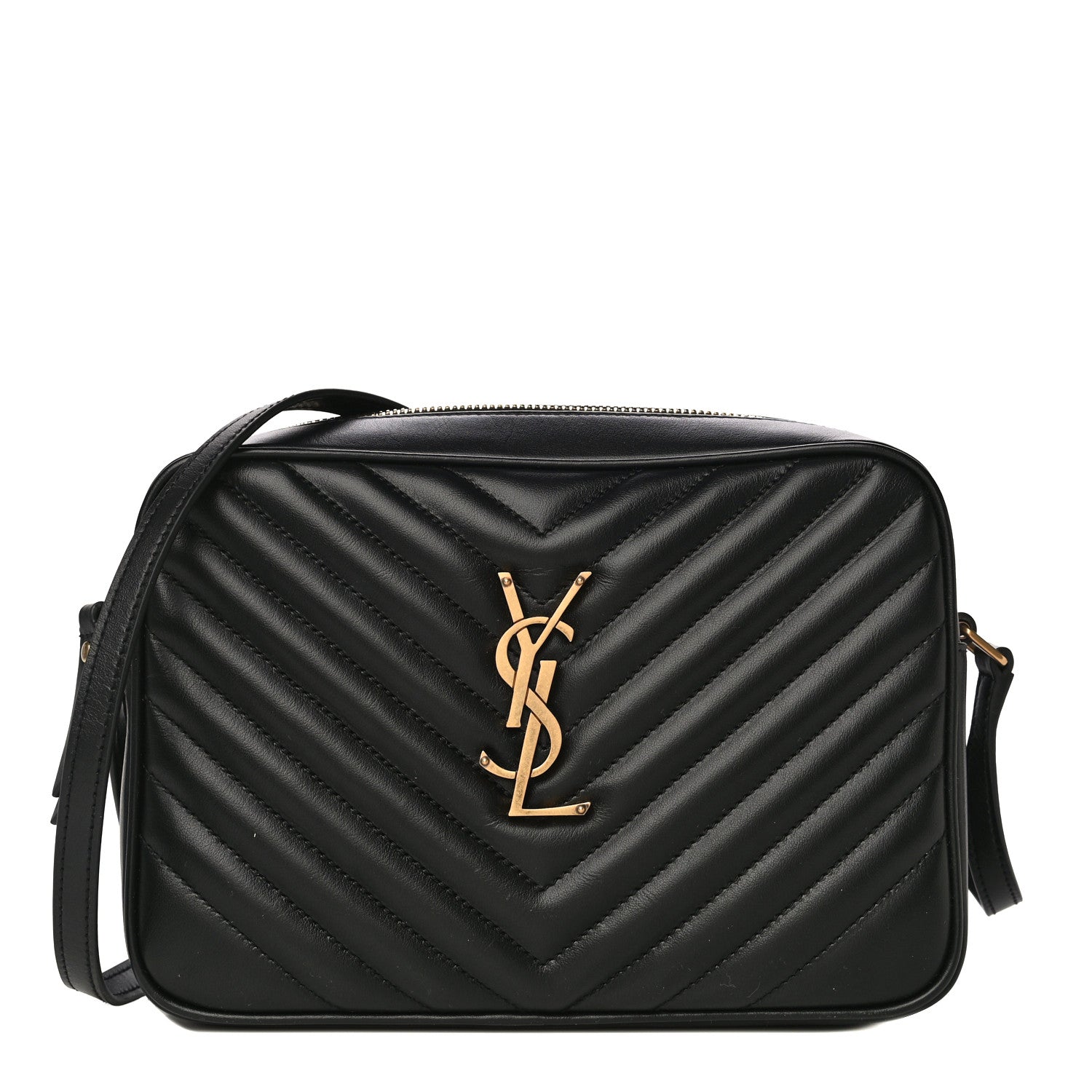 Saint Laurent Calfskin Matelasse Monogram Lou Camera Bag Black 1 of 10