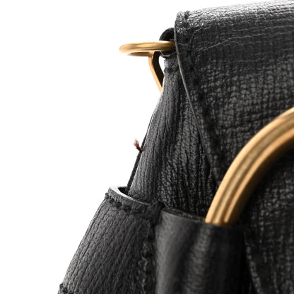 Gucci Textured Calfskin Horsebit Chain Clutch Black 10 of 10