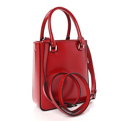 Prada Spazzolato Triangle Small Double Handle Crossbody Tote Scarlatto 3 of 10