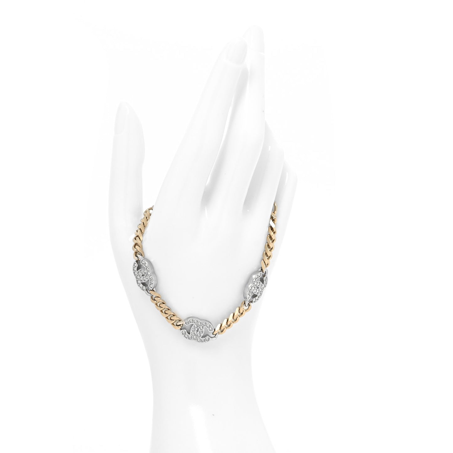 Crystal CC Chain Bracelet Gold Silver