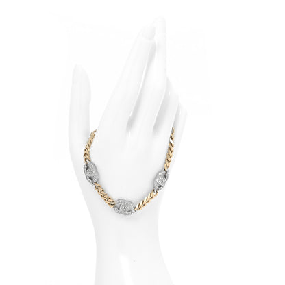Chanel Crystal CC Chain Bracelet Gold Silver 2 of 5