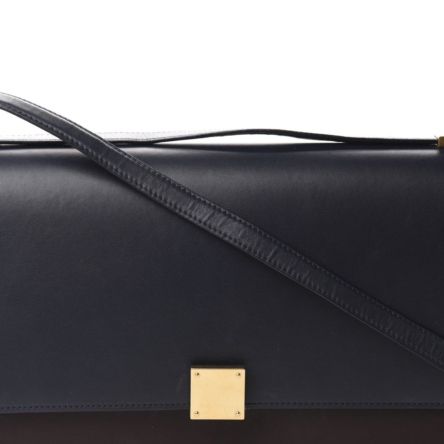 Calfskin Bicolor Medium Case Flap Navy Burgundy