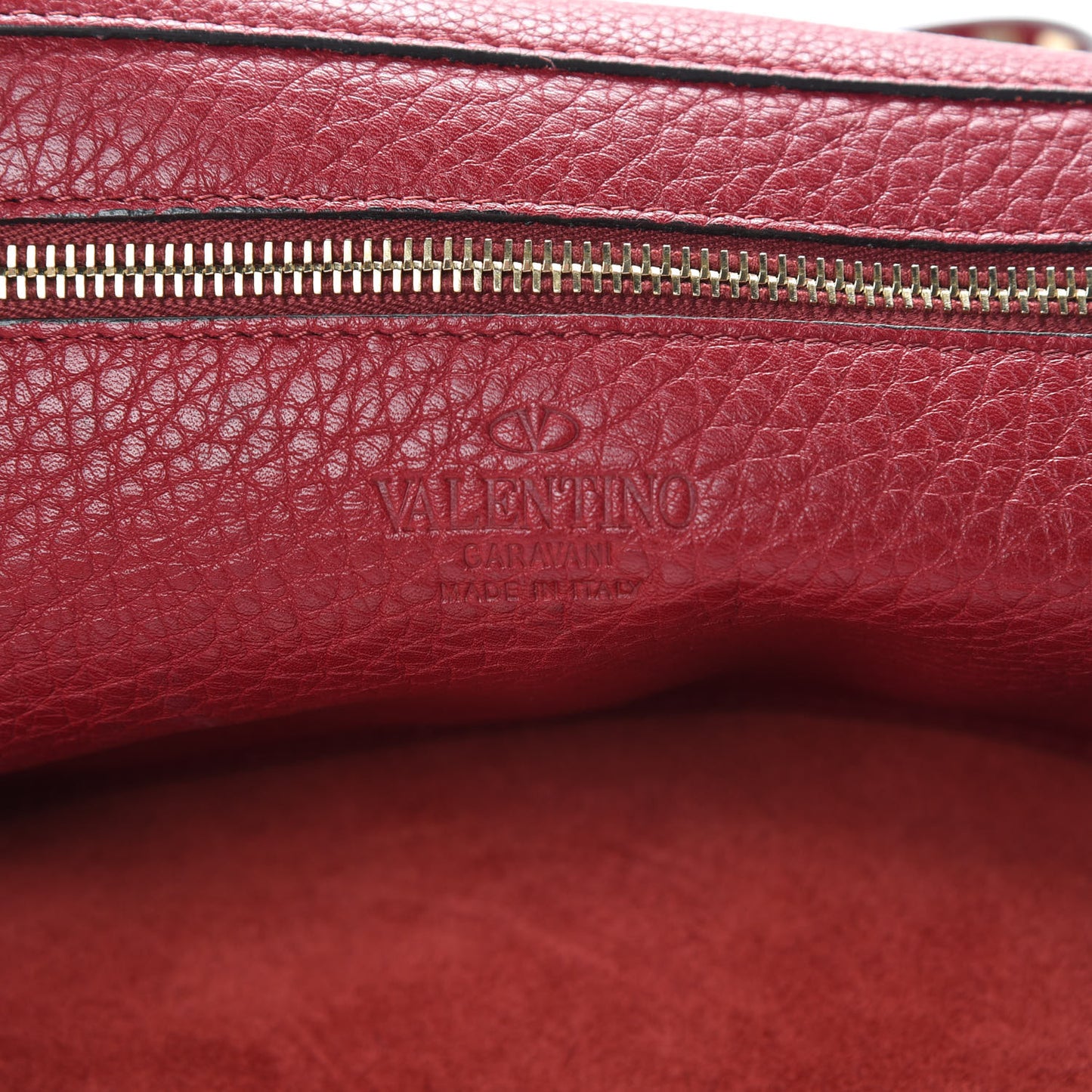 Pebbled Calfskin Medium Rockstud Tote Scarlet