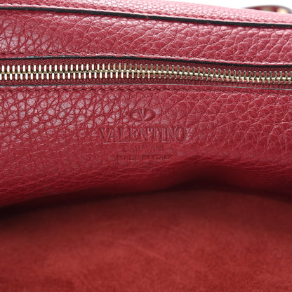 Valentino Garavani Pebbled Calfskin Medium Rockstud Tote Scarlet 7 of 12