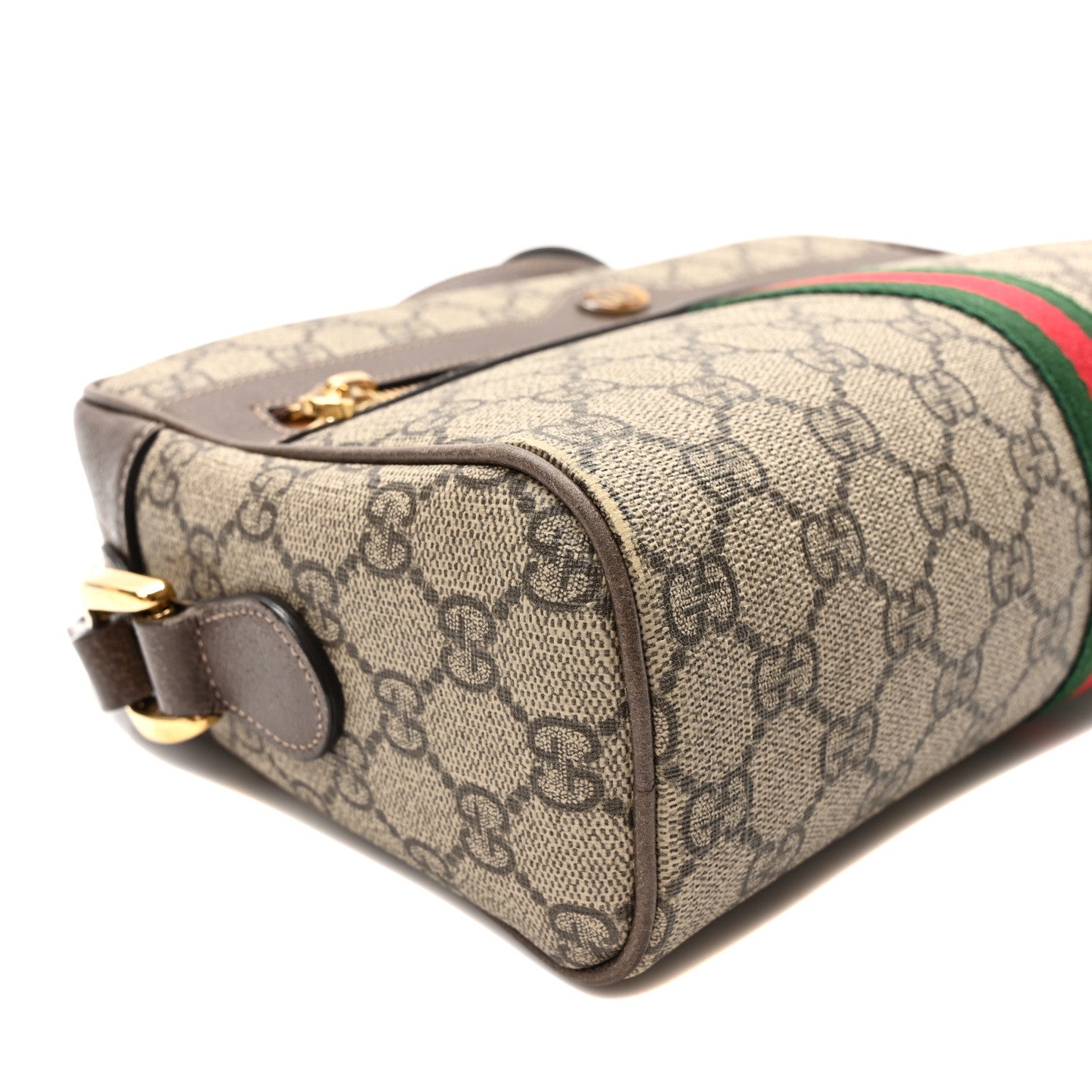 Gucci GG Supreme Monogram Web Small Ophidia Shoulder Bag Brown 9 of 10