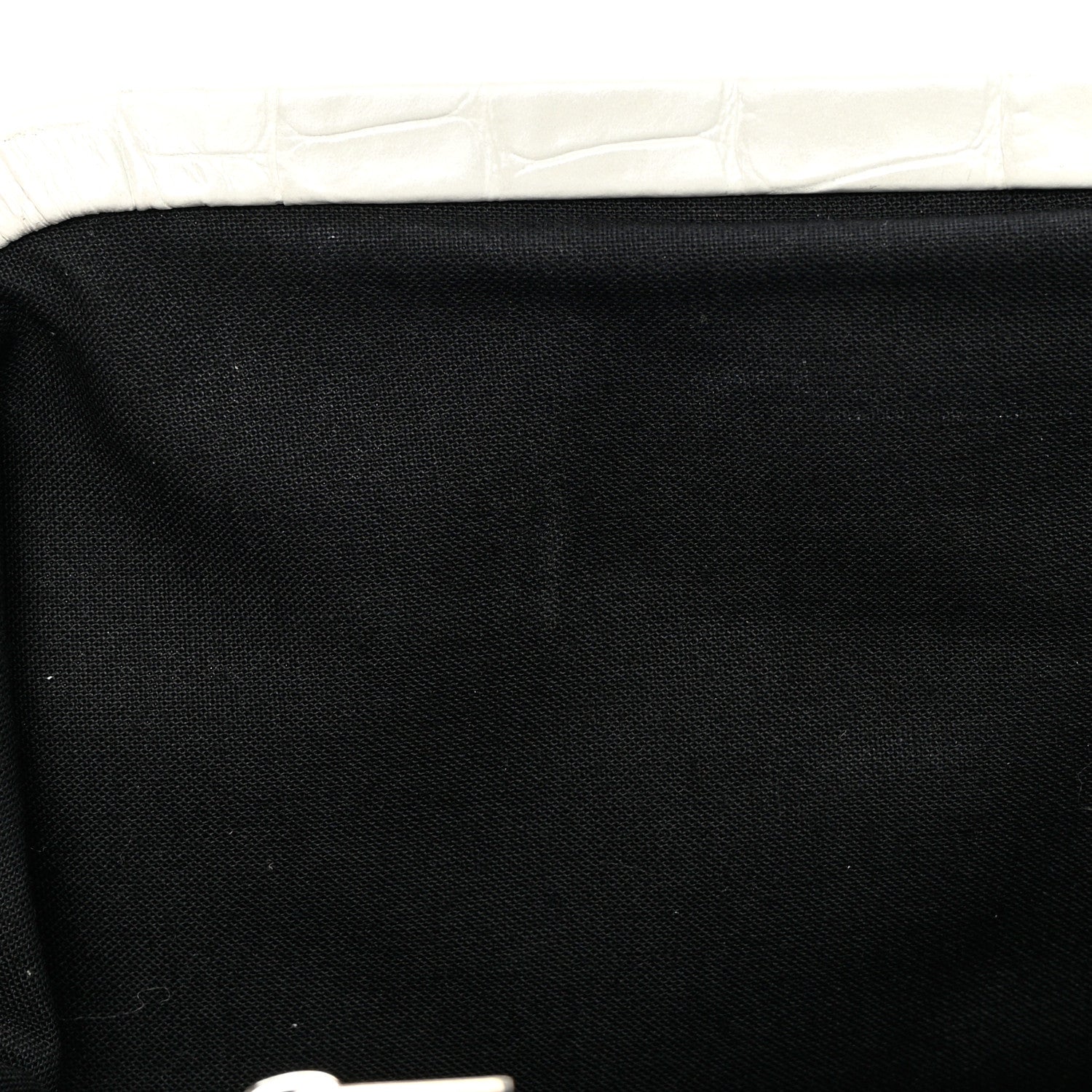 Balenciaga Shiny Supple Calfskin Logo Crocodile Embossed XL Cloud Clutch White 8 of 11